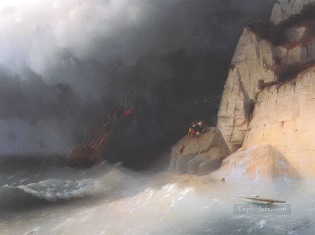 the shipwreck 1865 Romantic Ivan Aivazovsky Russian Oil Paintings